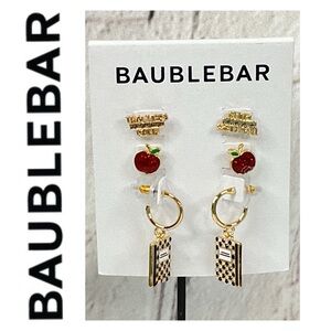 🌟 BaubleBar Teachers Rule Earring Trio Set